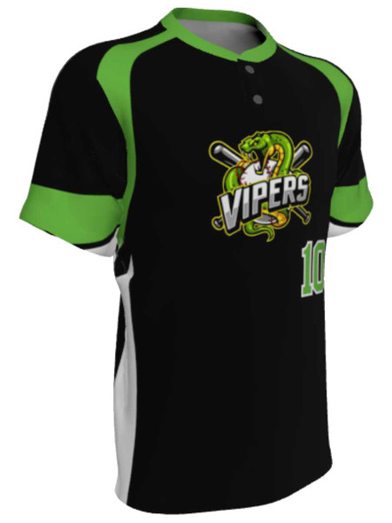 Juice Series - "Closer" Custom Sublimated Two Button Baseball Jersey 2 Buttons All Sports Uniforms