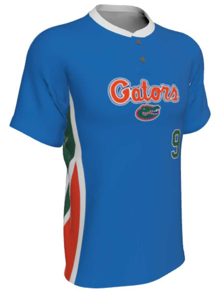 Juice Series - "Fullcount" Custom Sublimated Two Button Baseball Jersey 2 Buttons All Sports Uniforms