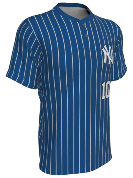 Juice Series - "Slugger" Custom Sublimated Two Button Baseball Jersey 2 Buttons All Sports Uniforms