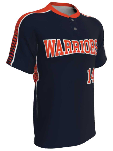 Juice Series - "Utility" Custom Sublimated Two Button Baseball Jersey 2 Buttons All Sports Uniforms