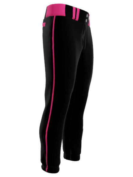 Juice Series - Womens/Girls "Southpaw 2 - Single Stripe" Custom Sublimated Softball Pants Mid-Calf Softball Pants All Sports Uniforms