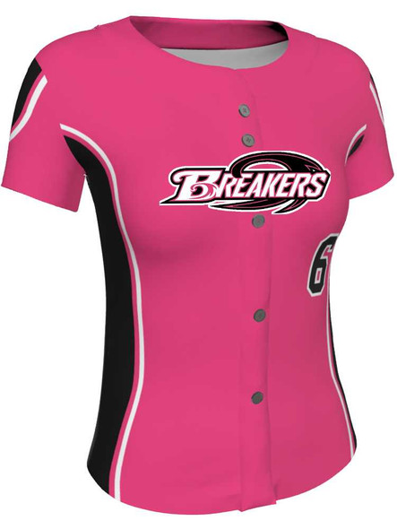 Juice Series - "Round Third" Custom Sublimated Button Front Softball Jersey Button Front Jerseys All Sports Uniforms