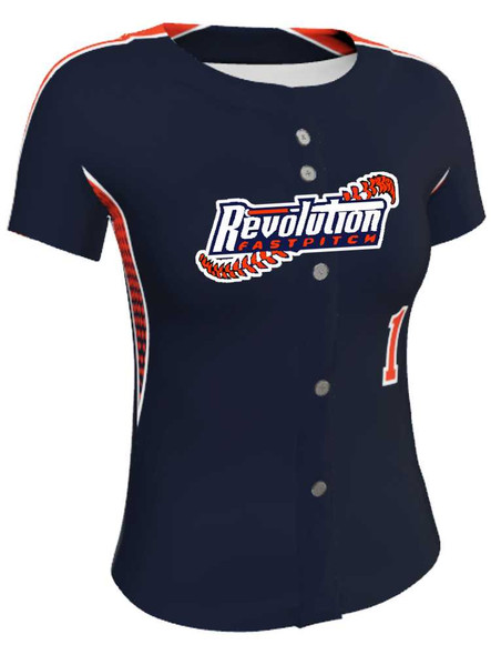 Juice Series - "Utility" Custom Sublimated Button Front Softball Jersey Button Front Jerseys All Sports Uniforms