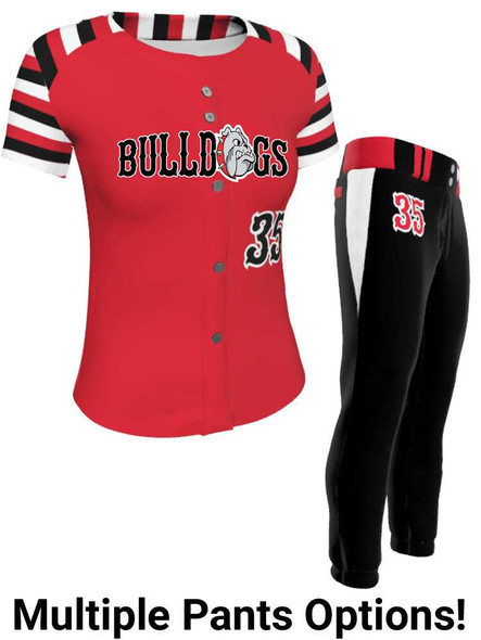 Juice Series - "Platoon" Custom Sublimated Button Front or Faux Front Softball Set Juice Button Front Sets All Sports Uniforms