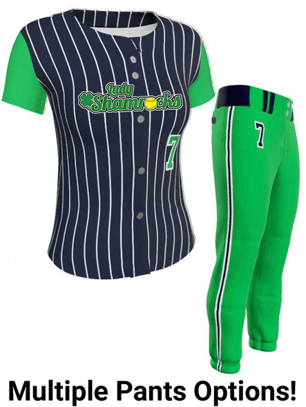 Juice Series - "Slugger 2" Custom Sublimated Button Front or Faux Front Softball Set Juice Button Front Sets All Sports Uniforms