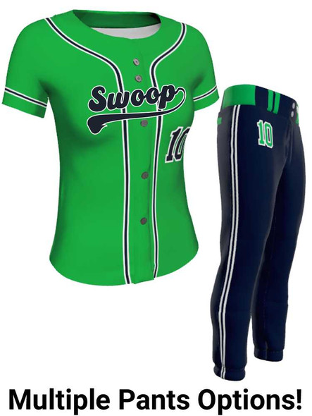Juice Series - "Southpaw" Custom Sublimated Button Front or Faux Front Softball Set Juice Button Front Sets All Sports Uniforms