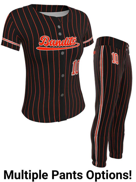 Juice Series - "Stopper" Custom Sublimated Button Front or Faux Front Softball Set Juice Button Front Sets All Sports Uniforms