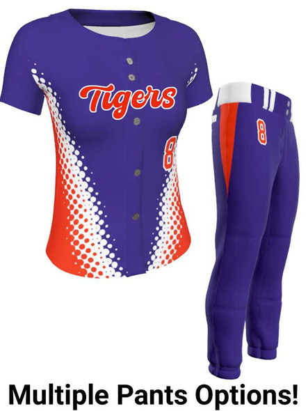 Juice Series - "Supernova" Custom Sublimated Button Front or Faux Front Softball Set Juice Button Front Sets All Sports Uniforms