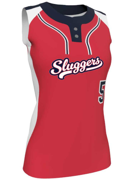 Juice Series - Premium "Infield" Custom Sublimated Sleveless 2 Button Softball Jersey 2 Button All Sports Uniforms