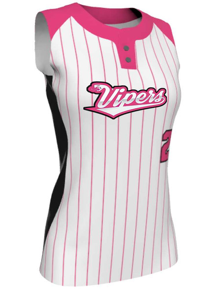 Juice Series - Premium "Slugger" Custom Sublimated Sleveless 2 Button Softball Jersey 2 Button All Sports Uniforms
