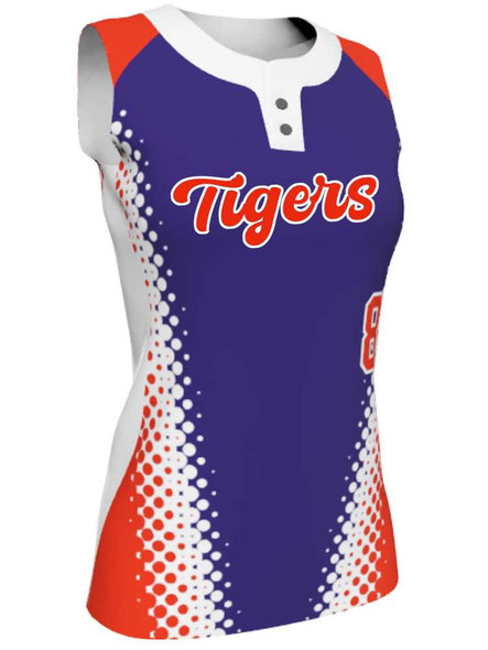 Juice Series - Premium "Supernova" Custom Sublimated Sleveless 2 Button Softball Jersey 2 Button All Sports Uniforms