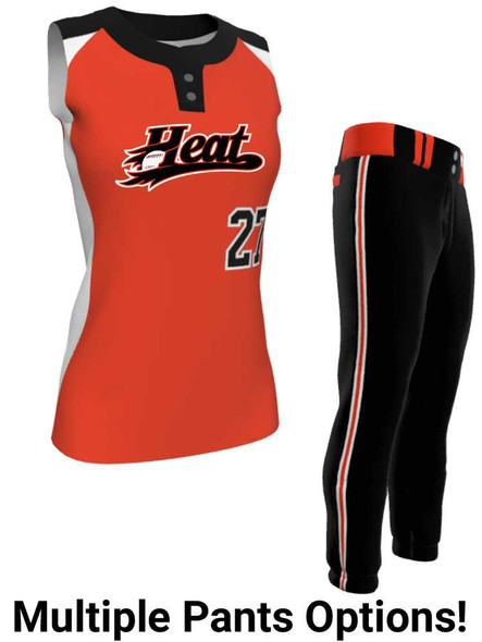 Juice Series - Premium "Bionic" Custom Sublimated Sleeveless 2 Button Softball Set 2 Button All Sports Uniforms