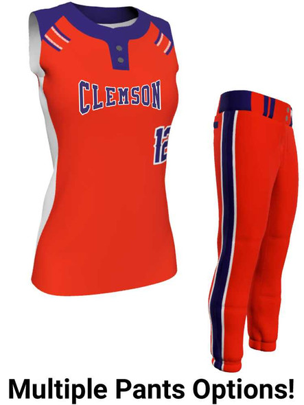Juice Series - Premium "Down Two" Custom Sublimated Sleeveless 2 Button Softball Set 2 Button All Sports Uniforms