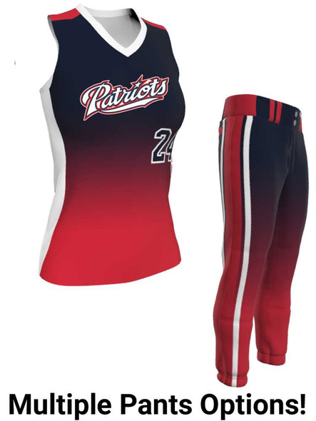 Juice Series - Premium "Breaker Gradient" Custom Sublimated Racerback Softball Set Racerback All Sports Uniforms