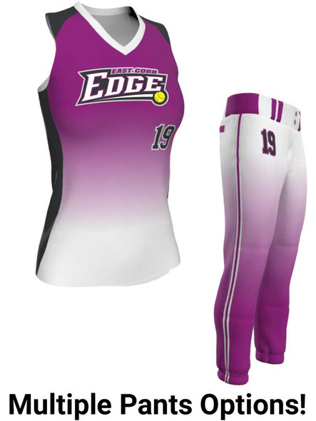 Juice Series - Premium "Curve Gradient" Custom Sublimated Racerback Softball Set Racerback All Sports Uniforms