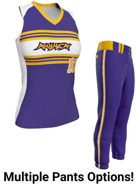 Juice Series - Premium "Enclose" Custom Sublimated Racerback Softball Set Racerback All Sports Uniforms