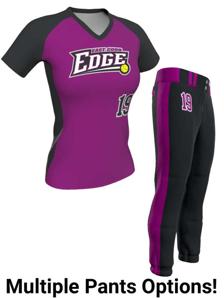 Control Series - Premium "Curve" Custom Sublimated V Neck Softball Set Control Series V Neck - Crew Sets All Sports Uniforms