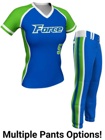 Control Series - Premium "Pick Off" Custom Sublimated V Neck Softball Set Control Series V Neck - Crew Sets All Sports Uniforms