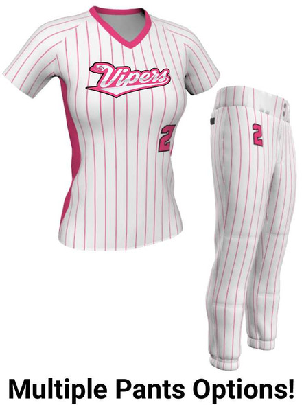 Control Series - Premium "Slugger" Custom Sublimated V Neck Softball Set Control Series V Neck - Crew Sets All Sports Uniforms