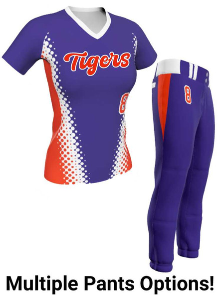Control Series - Premium "Supernova" Custom Sublimated V Neck Softball Set Control Series V Neck - Crew Sets All Sports Uniforms