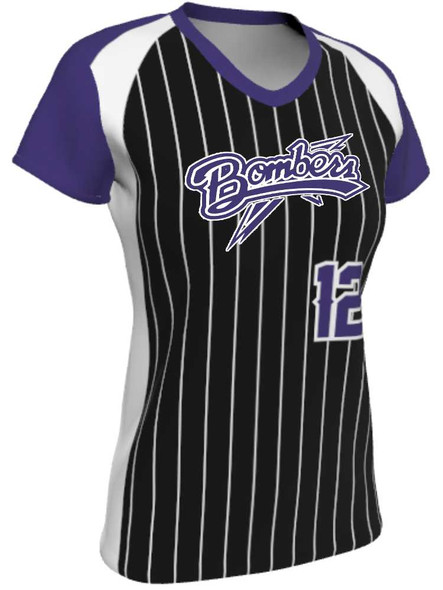 Quick Ship - "Base Hitter" Custom Sublimated Cap Sleeve Softball Jersey Quick Ship Jerseys - 5 Days All Sports Uniforms