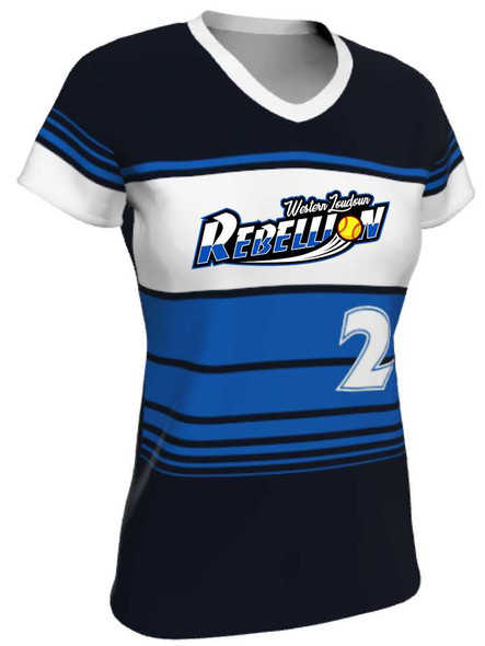 Quick Ship - "On Deck" Custom Sublimated Cap Sleeve Softball Jersey Quick Ship Jerseys - 5 Days All Sports Uniforms