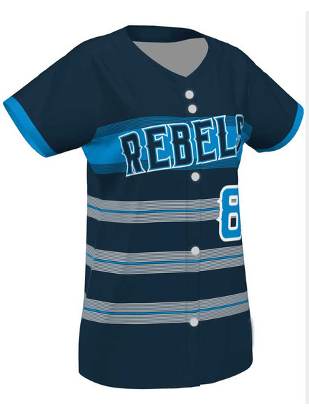 Control Series Premium "Blaze" Custom Sublimated Full Button Softball Jersey Button Front Jerseys All Sports Uniforms