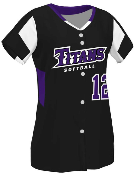 Control Series Premium "Storm" Custom Sublimated Full Button Softball Jersey Button Front Jerseys All Sports Uniforms