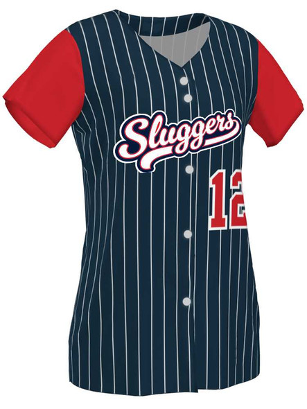 Control Series Premium "Viper Pinstripes" Custom Sublimated Full Button Softball Jersey Button Front Jerseys All Sports Uniforms