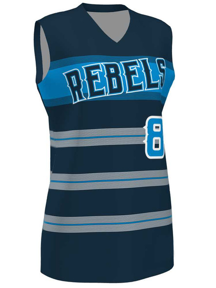 Control Series Premium "Blaze" Custom Sublimated Sleeveless V Neck Softball Jersey Vneck /Crew All Sports Uniforms