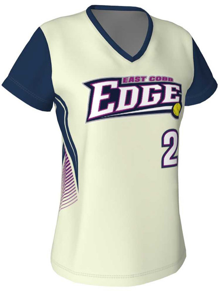 Quick Ship - "Machine" Custom Sublimated Cap Sleeve Softball Jersey Quick Ship Jerseys - 5 Days All Sports Uniforms