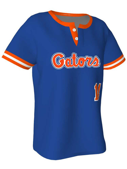 Quick Ship - "Slugger 2" Custom Sublimated 2 Button Softball Jersey Quick Ship Jerseys - 5 Days All Sports Uniforms