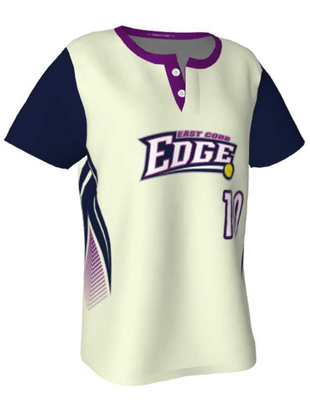 Quick Ship - "Machine" Custom Sublimated 2 Button Softball Jersey Quick Ship Jerseys - 5 Days All Sports Uniforms