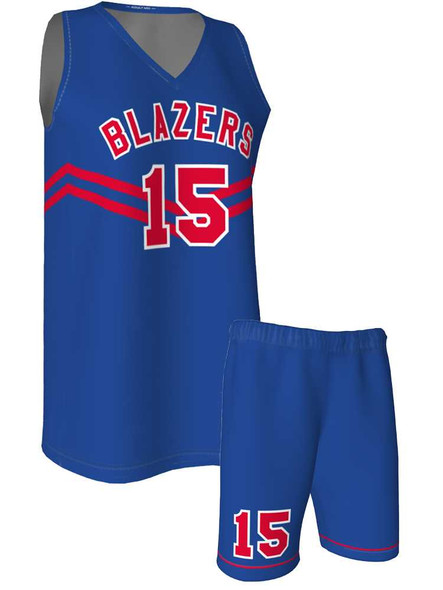 Quick Ship - Womens/Girls "Double Clutch" Custom Sublimated Basketball Uniform Quick Ship Womens Non-Reversible Basketball All Sports Uniforms