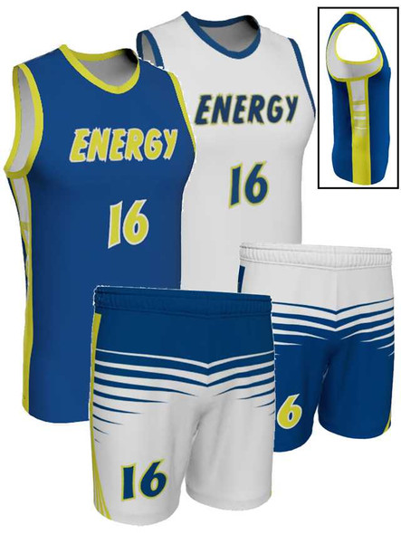 Quick Ship - Adult/Youth "Energy" Custom Sublimated Reversible Basketball Uniform Quick Ship Adult Reversible Basketball All Sports Uniforms