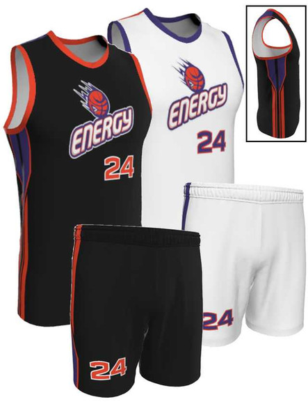 Quick Ship - Adult/Youth "Alpha" Custom Sublimated Reversible Basketball Uniform Quick Ship Adult Reversible Basketball All Sports Uniforms