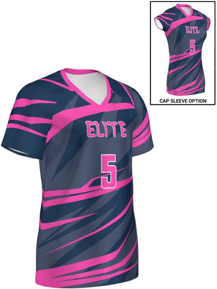 Saver Series - "Cut Shot" Short or Cap Sleeve Custom Sublimated Volleyball Jersey Short & Cap Sleeve Volleyball Jerseys All Sports Uniforms