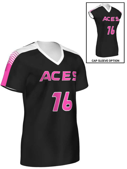 Saver Series - "Pipe Set" Short or Cap Sleeve Custom Sublimated Volleyball Jersey Short & Cap Sleeve Volleyball Jerseys All Sports Uniforms