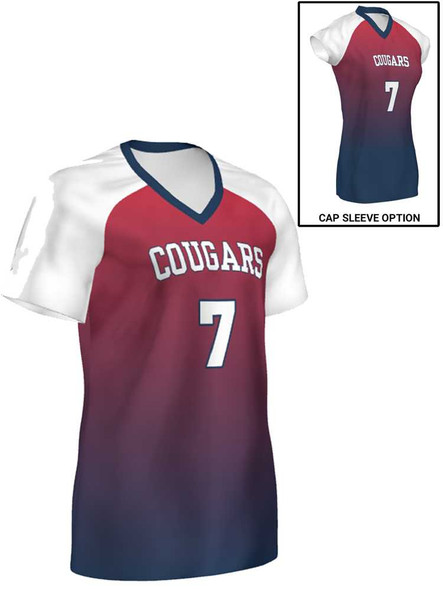Saver Series - "Gradient" Short or Cap Sleeve Custom Sublimated Volleyball Jersey Short & Cap Sleeve Volleyball Jerseys All Sports Uniforms