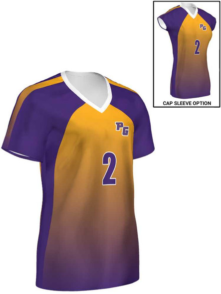 Saver Series - "Ombre" Short or Cap Sleeve Custom Sublimated Volleyball Jersey Short & Cap Sleeve Volleyball Jerseys All Sports Uniforms