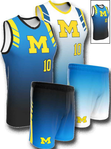 Quick Ship - Adult/Youth "Bullseye Gradient" Custom Sublimated Reversible Basketball Uniform