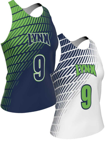 Dawg - Ladies/Girls "Frontline" Custom Sublimated Reversible Lacrosse Pinnie Ladies Reversible Pinnies All Sports Uniforms