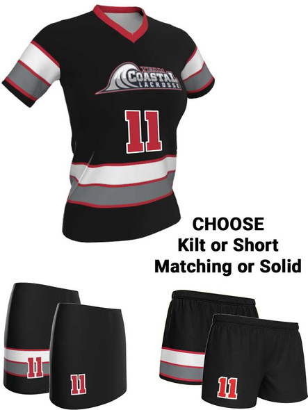 Dawg - Ladies/Girls "Top Dawg" Custom Sublimated Short Sleeve Lacrosse Uniform Short Sleeve All Sports Uniforms
