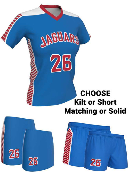 Dawg - Ladies/Girls "Battle Tested" Custom Sublimated Short Sleeve Lacrosse Uniform Short Sleeve All Sports Uniforms