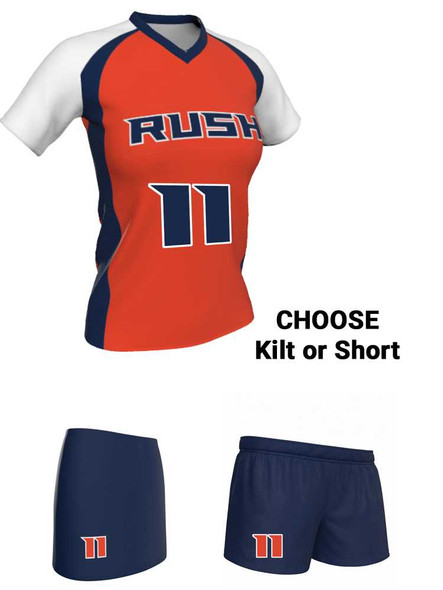 Dawg - Ladies/Girls "Iron Muzzle" Custom Sublimated Short Sleeve Lacrosse Uniform Short Sleeve All Sports Uniforms