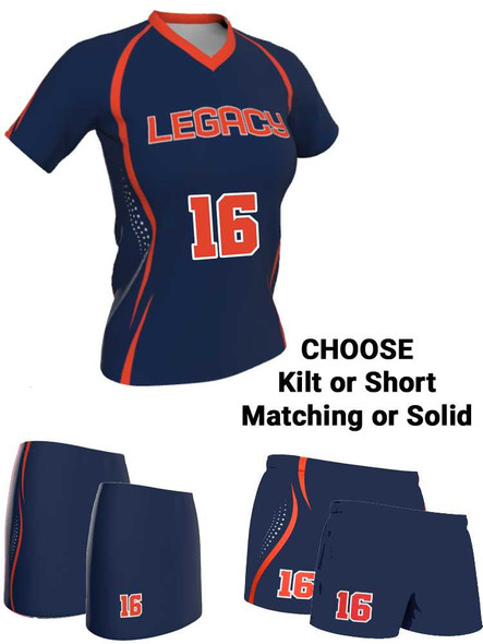 Dawg - Ladies/Girls "No Mercy" Custom Sublimated Short Sleeve Lacrosse Uniform Short Sleeve All Sports Uniforms