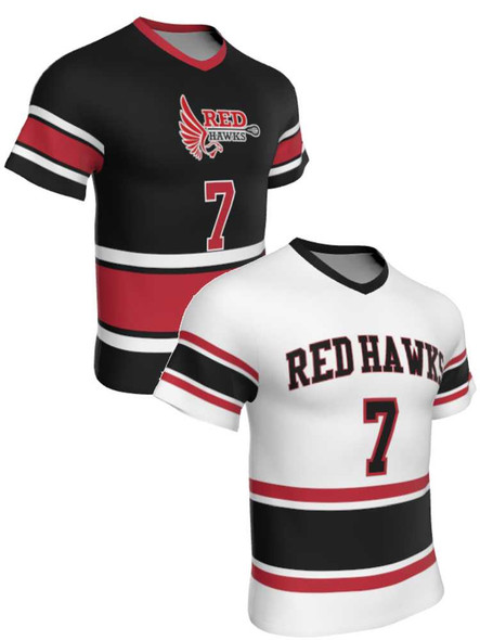 Mens/Youth "Fast Lane" Custom Sublimated Reversible Short Sleeve Lacrosse Game Jersey Short Sleeve All Sports Uniforms