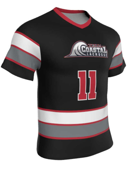 Mens/Youth "Top Dawg" Custom Sublimated Short Sleeve Lacrosse Game Jersey Short Sleeve All Sports Uniforms