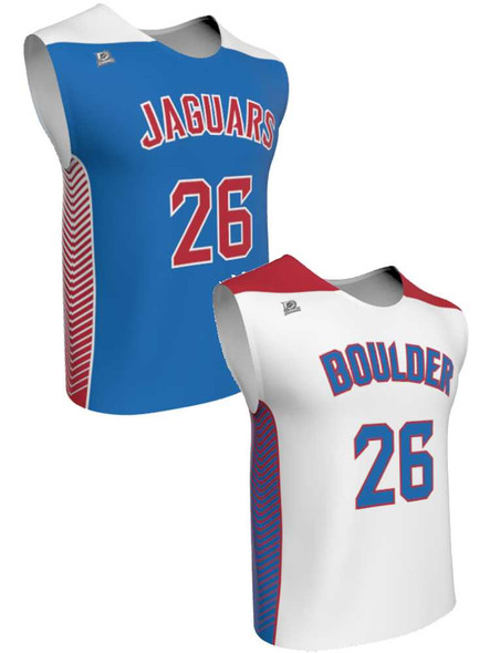 Mens/Youth "Battle Tested" Custom Sublimated Reversible Wide Shoulder Sleeveless Lacrosse Game Jersey Wide Shoulder All Sports Uniforms