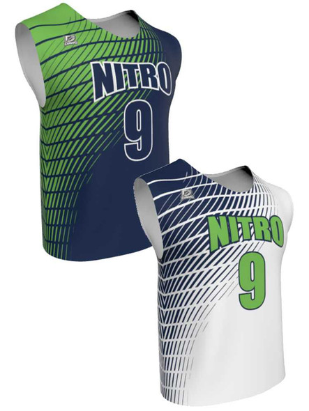 Mens/Youth "Frontline" Custom Sublimated Reversible Wide Shoulder Sleeveless Lacrosse Game Jersey Wide Shoulder All Sports Uniforms